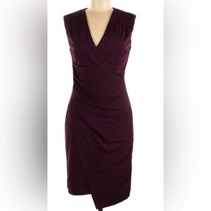 White House Black Market cocktail dress. Wine color.Size 2. EUC. Front ruching.